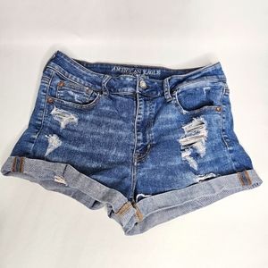 American Eagle Outfitters Women's Hi-Rise Shortie Denim Shorts